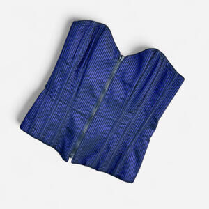 Shirley of Hollywood Vintage Black and Purple Reversible Corset Top